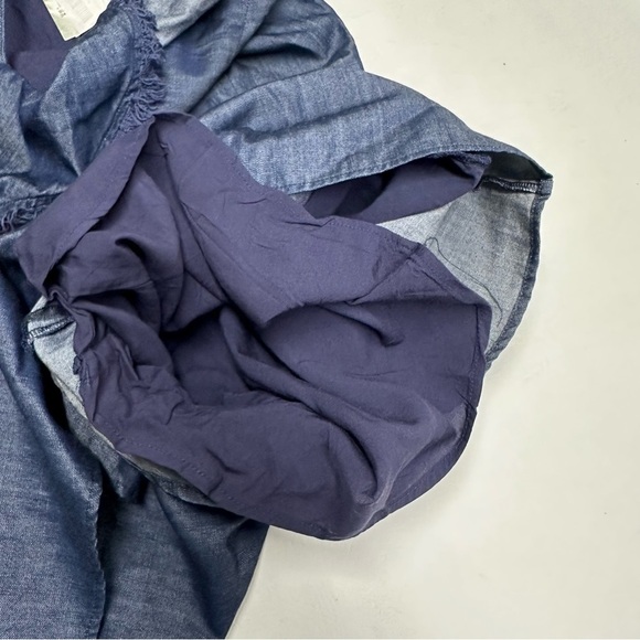 MOON RIVER Stylish chambray Romper with Floral Embroidery - Picture 11 of 16